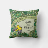 Gepersonaliseerd 35ste Jubileum, de BloemenVogels Kussen (Achterkant)