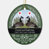 Gepersonaliseerd 35th Wedding Jubileum, ganzen Keramisch Ornament (Links)
