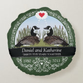 Gepersonaliseerd 35th Wedding Jubileum, ganzen Rond Kussen (Achterkant)