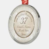Gepersonaliseerd, 37 jaar gehuwde Gift, sierlijk Metalen Ornament (Links)