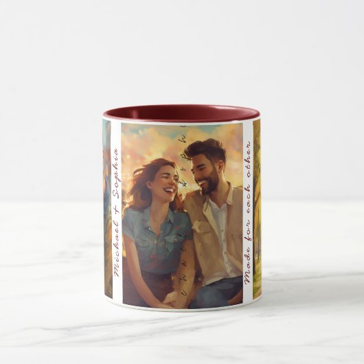 Gepersonaliseerd 3 foto gedrukte Mok (Midden)