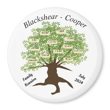 Gepersonaliseerd 3 inch cirkel familie reünie magn