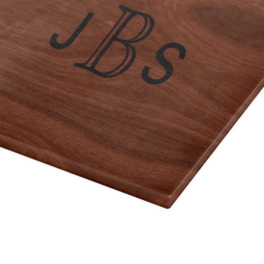 Gepersonaliseerd 3 Initiaal Monogram hout Patroon Snijplank (Hoek)