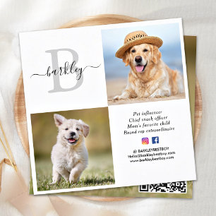 Gepersonaliseerd 3 Monogram voor foto's voor socia Vierkante Visitekaartje