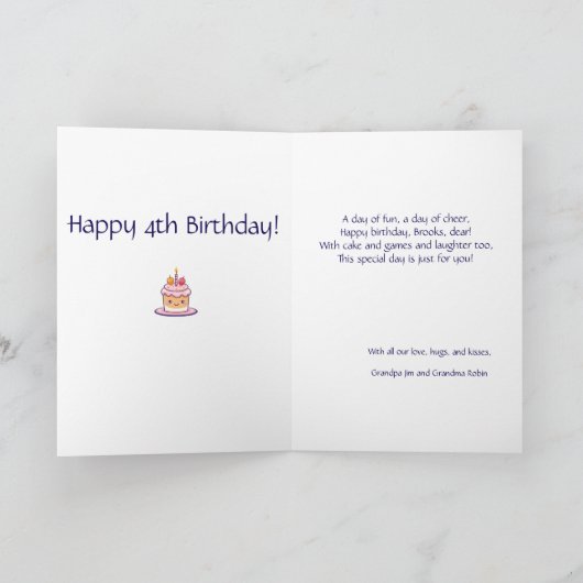 Gepersonaliseerd "3D" achterkleinzoon verjaardag g Aankondiging (Binnen)