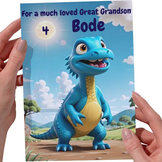 Gepersonaliseerd "3D" achterkleinzoon verjaardag g Aankondiging