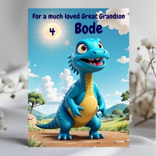 Gepersonaliseerd "3D" achterkleinzoon verjaardag g Aankondiging