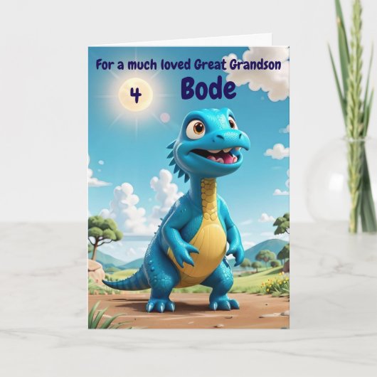 Gepersonaliseerd "3D" achterkleinzoon verjaardag g Aankondiging (Voorkant)