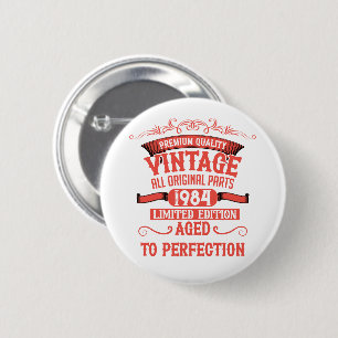 Gepersonaliseerd 40-jarig 40-jarig verjaardagsfee ronde button 5,7 cm