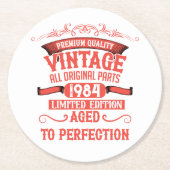 Gepersonaliseerd 40-jarig 40-jarig  verjaardagsfee ronde kartonnen onderzetter (Voorkant)