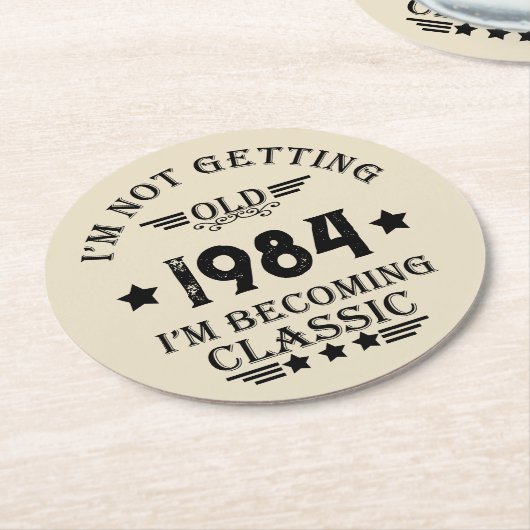 Gepersonaliseerd 40-jarig 40-jarig  verjaardagsfee ronde kartonnen onderzetter (Gebogen)