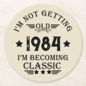 Gepersonaliseerd 40-jarig 40-jarig  verjaardagsfee ronde kartonnen onderzetter (Voorkant)