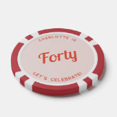 Gepersonaliseerd 40 Veertigste verjaardag Poker Chips (Enkel)