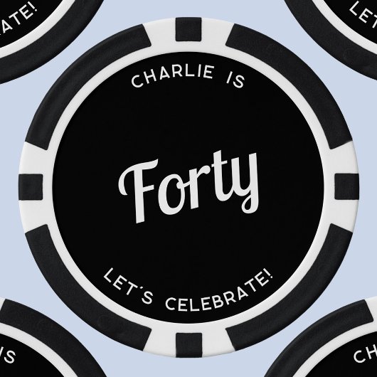 Gepersonaliseerd 40 Veertigste verjaardag Poker Chips