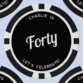 Gepersonaliseerd 40 Veertigste verjaardag Poker Chips