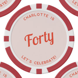 Gepersonaliseerd 40 Veertigste verjaardag Poker Chips