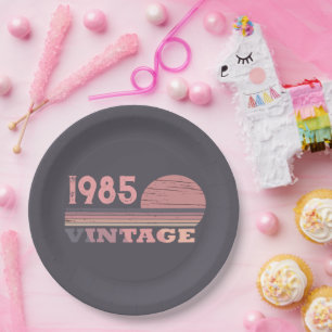 Gepersonaliseerd 40 vintages 40ste verjaardagsfees papieren bordje