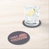 Gepersonaliseerd 40 vintages 40ste verjaardagsfees ronde kartonnen onderzetter (Insitu)