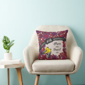 Gepersonaliseerd 40e Jubileum, Ruby Floral Birds Kussen (Stoel)