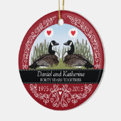 Gepersonaliseerd 40e Jubileum voor weddenschappen, Keramisch Ornament (Links)