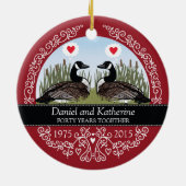 Gepersonaliseerd 40e Jubileum voor weddenschappen, Keramisch Ornament (Achterkant)