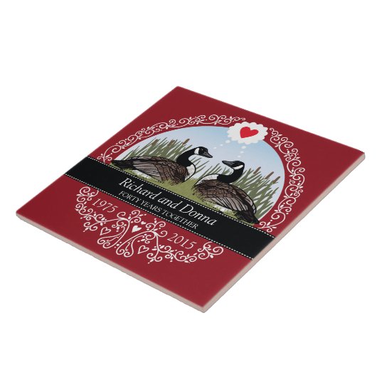 Gepersonaliseerd 40e Jubileum voor weddenschappen, Tegeltje (Zijkant)