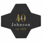 Gepersonaliseerd 40e verjaardag zwart goud voetbal (Enkel)