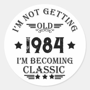 Gepersonaliseerd  40e verjaardagscadeau ronde sticker