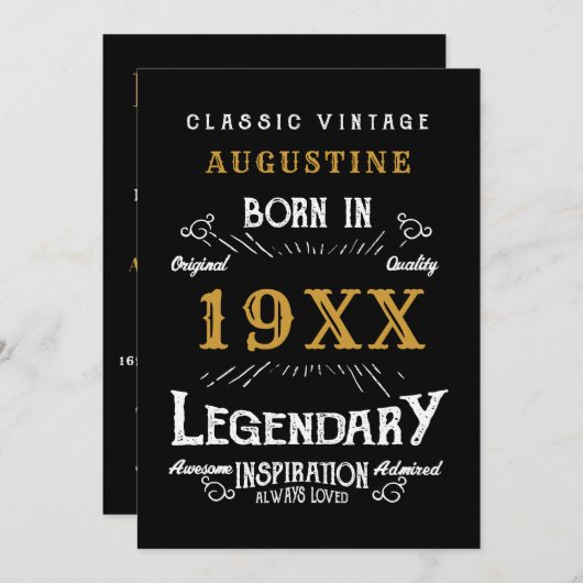 Gepersonaliseerd 40e verjaardagsfeest kaart (Voorkant / Achterkant)