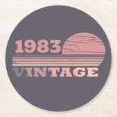 Gepersonaliseerd  40ste verjaardagsfeest ronde kartonnen onderzetter (Voorkant)