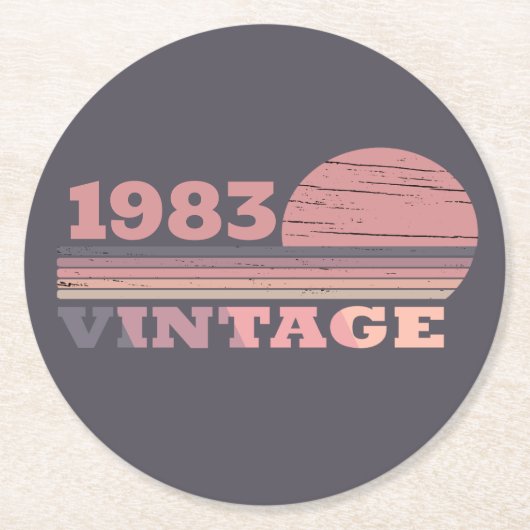 Gepersonaliseerd 40ste verjaardagsfeest ronde kartonnen onderzetter (Voorkant)