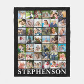Gepersonaliseerd 42 Foto Collage Black Fleece Deken (Voorkant)
