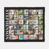 Gepersonaliseerd 42 Foto Collage Black Fleece Deken (Voorkant (Horizontaal))