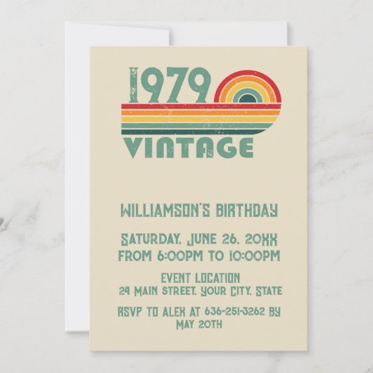 Gepersonaliseerd  45e verjaardagsfeest kaart (Voorkant)