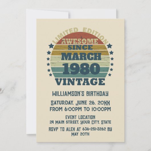 Gepersonaliseerd  45e verjaardagsfeest kaart (Voorkant)