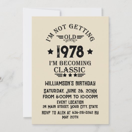 Gepersonaliseerd  45e verjaardagsfeest kaart (Voorkant)