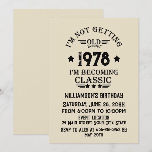 Gepersonaliseerd  45e verjaardagsfeest kaart (Voorkant / Achterkant)