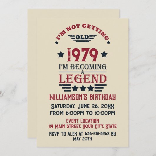 Gepersonaliseerd  45e verjaardagsfeest kaart (Voorkant / Achterkant)