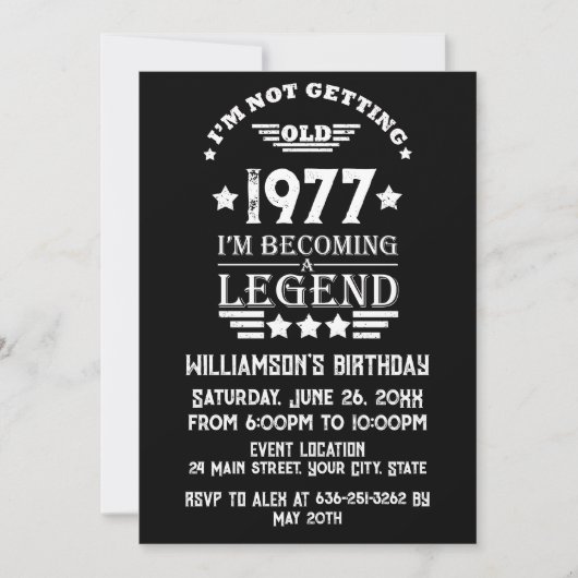 Gepersonaliseerd  45e verjaardagsfeest kaart (Voorkant)