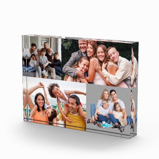 Gepersonaliseerd 4-foto familie acryl blok (Rechts)