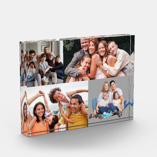 Gepersonaliseerd 4-foto familie acryl blok (Links)