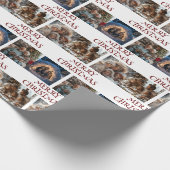 Gepersonaliseerd 4 foto Kerst inpakpapier (Hoek)