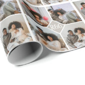 Gepersonaliseerd 4 Foto Monogram Cadeaupapier (Rol Hoek)