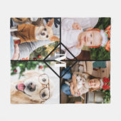 Gepersonaliseerd 4 Foto Red Buffalo speldenmonogra Fleece Deken (Voorkant (Horizontaal))