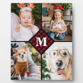 Gepersonaliseerd 4 Foto Red Buffalo speldenmonogra Fotoplaat (Voorkant)