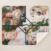 Gepersonaliseerd 4 Foto Red Buffalo speldenmonogra Sherpa Deken (Voorkant (horizontaal))