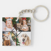 Gepersonaliseerd 4 Foto Red Buffalo speldenmonogra Sleutelhanger (Achterkant)