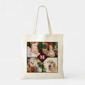 Gepersonaliseerd 4 Foto Red Buffalo speldenmonogra Tote Bag (Achterkant)
