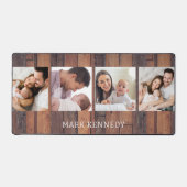 Gepersonaliseerd 4 Fotocollage Rustiek Pallet Hout Bureaumat (Voorkant)