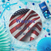 Gepersonaliseerd 4 juli feest papieren bordje (Feest)